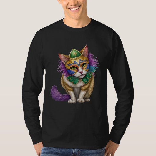 T-shirt Cat Mardi Gras Happy Mardi Gras Carnival Cat  Kitt (Devant)