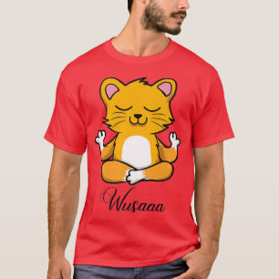 T-shirt Cat meditation sunflower Breathe Deep wusaaa calm
