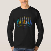 T-shirt Cat Menorah Cute Jewish Kitten Hanukkah Chanukah P (Devant)