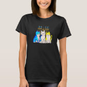 T-shirt Cat Menorah Hanukkah Cute Kitten Chanukah Jewish H (Devant)