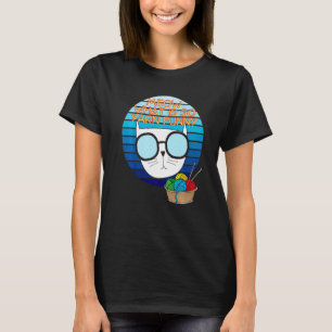 T-shirt Cat Meow Kitty Rétro Knitter Pour Knitters