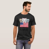 T-shirt Cat Meowica Independence Day Patriot USA Flag (Devant entier)