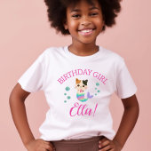 T-shirt Cat Meowmaid Fille Sirène Fête d'anniversaire