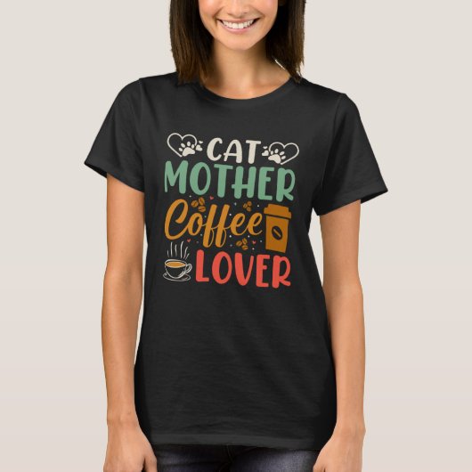 T-shirt Cat Mère Café Dire Café 1 (Devant)