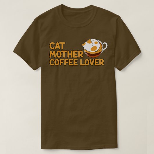 T-shirt Cat Mère Café Lover Cat Mère Café Lover Ful (Design devant)