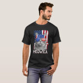 T-shirt Cat Mom and Cat Dad USA Flag  Cat 4th of july Meow (Devant entier)