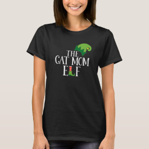 T-shirt Cat Mom Elf Correspondant Famille Groupe Noël