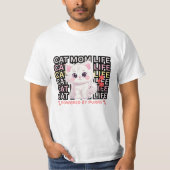 T-shirt Cat Mom Life funny (Devant)