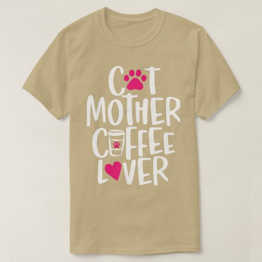 T-shirt Cat Mother Coffee Lover 199 (Design devant)