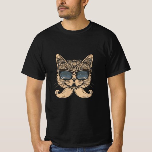 T-shirt Cat mustache (Devant)