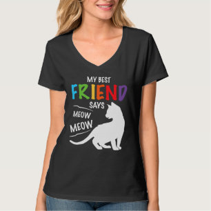 T-shirt Cat My Bestie Friend Dit Meows Meows Meows Animaux