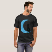 T-shirt Cat noir Crescent Lune marin maman (Devant entier)