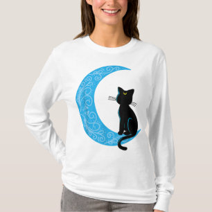 T-shirt Cat noir Crescent Lune marin maman