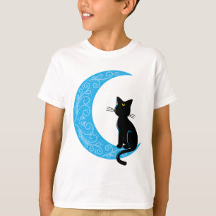 T-shirt Cat noir Crescent Lune marin maman