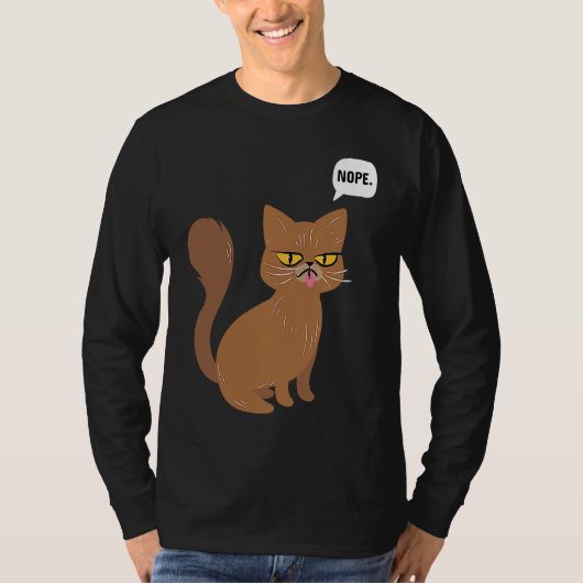 T-shirt Cat Nope Statement Graphic (Devant)