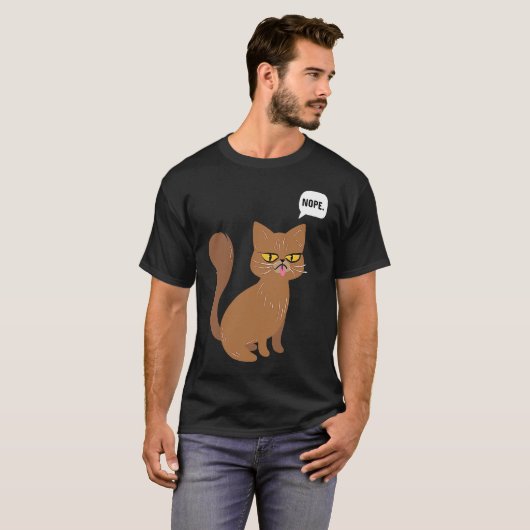 T-shirt Cat Nope Statement  Graphic (Devant entier)