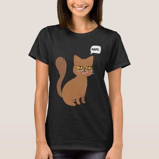 T-shirt Cat Nope Statement  Graphic (Devant)