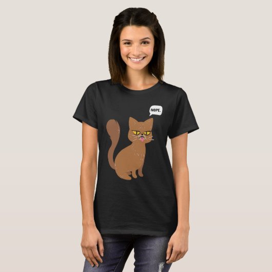 T-shirt Cat Nope Statement  Graphic (Devant entier)