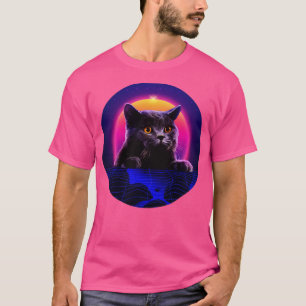 T-shirt Cat peek chat rétroonde mignonne