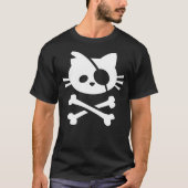 T-shirt Cat Pirate Jolly Roger Flag Skull and Crossbones T (Devant)