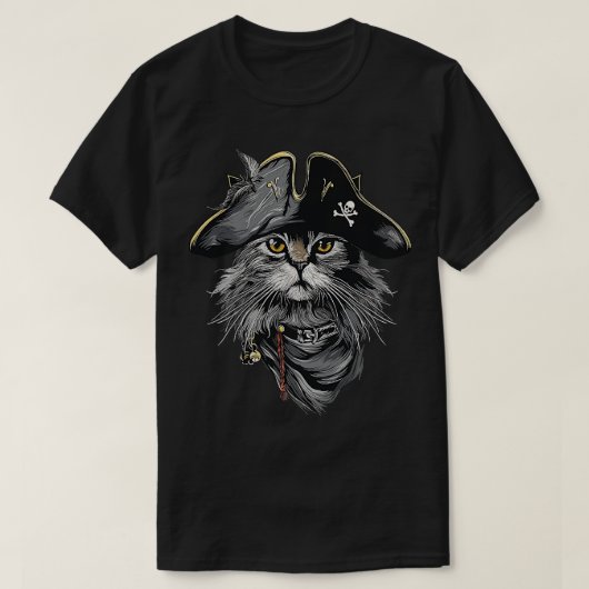 T-shirt Cat Pirate Parler Comme Un Pirate (Design devant)