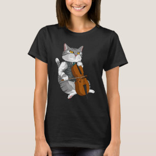 T-shirt Cat Playing Cello Violon instrument de musique