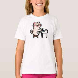 T-shirt Cat Playing Piano