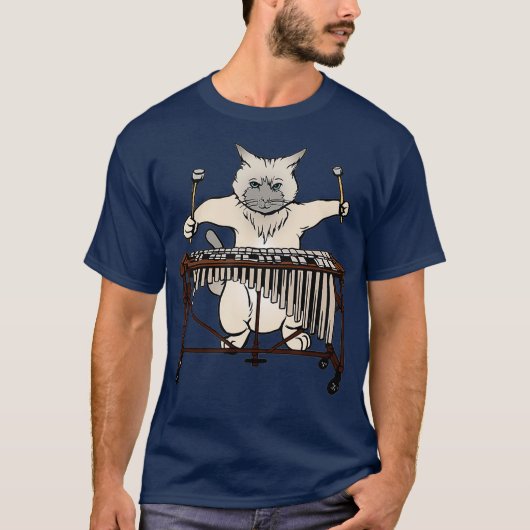 T-shirt Cat Playing Vibraphone Jazz Marimba (Devant)