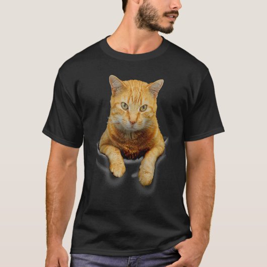 T-shirt Cat Pocket Cute Pet Raglan Baseball (Devant)