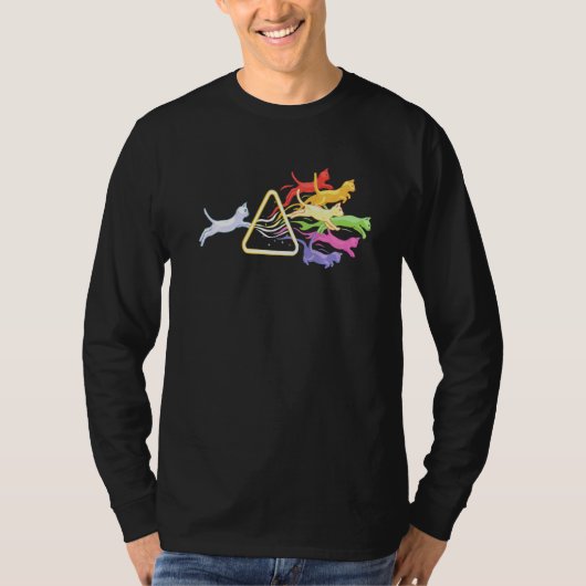 T-shirt Cat Prism Rainbow Light Physics Spectral C (Devant)