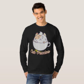 T-shirt Cat Puccino Cappuccino Cat Kitten Boisson de café (Devant entier)