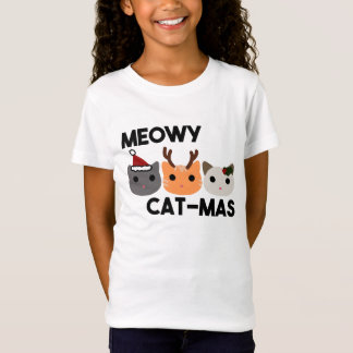 T-Shirt Cat Pun Kids Shirt Meowy Catmas