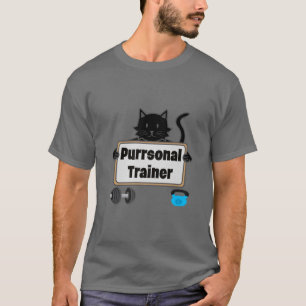 T-shirt Cat Purr Gym Entraîneur Personnel Exercice Fitness