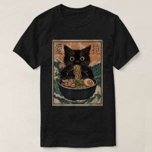 T-shirt Cat Ra Art Japonais Grande Vague Kanagawa Graphism