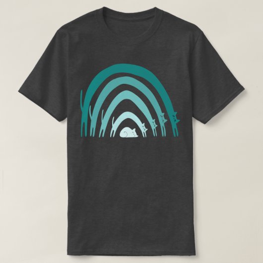 T-shirt Cat Rainbows Blues (Design devant)