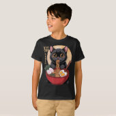 T-shirt Cat Ramen Funny Graphic Tees Japanese Kawaii Cat A (Devant entier)