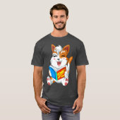 T-shirt Cat Reading Comics Cute Cat Reading Comics drôle (Devant entier)