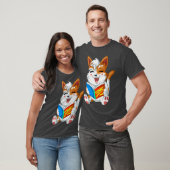 T-shirt Cat Reading Comics Cute Cat Reading Comics drôle (Unisexe)