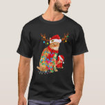 T-shirt Cat Reindeer Santa Hat Christmas Light Animal Xmas<br><div class="desc">Cat Reindeer Santa Hat Christmas Light Animal Xmas</div>