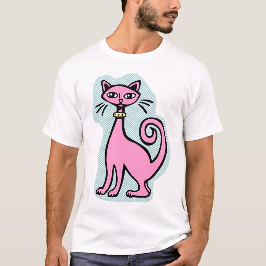 T-shirt Cat rétro - 2 - (avant et arrière) (Devant)