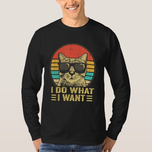 T-shirt Cat Retro 80s 90s T Chemise Drôle Chat Je fais ce  (Devant)