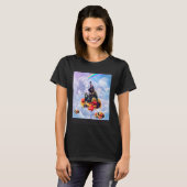 T-shirt Cat Riding Bear On Clouds And Waffles (Devant entier)