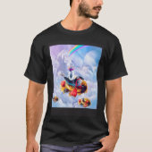 T-shirt Cat Riding Dolphin On Clouds And Waffles (Devant)