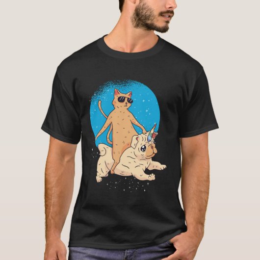 T-shirt Cat Riding Unidog (Devant)