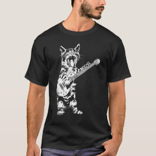 T-shirt Cat Rocker Funny Kitty Plays