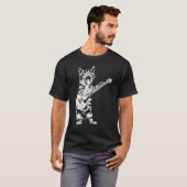 T-shirt Cat Rocker Funny Kitty Plays (Devant entier)