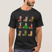 T-shirt Cat Santa Claus Elf Reindeer Xmas Arbre pain d'épi (Devant)