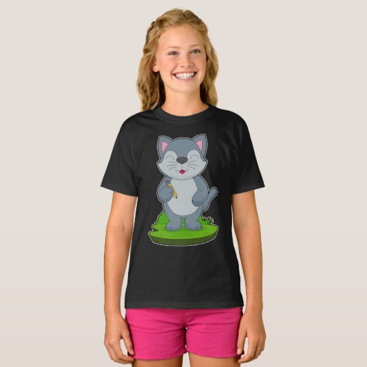 T-shirt Cat School Pencil (Devant entier)