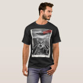T-shirt Cat Selfie Ufo Alien Funny Surprised Cat Meme Men  (Devant entier)