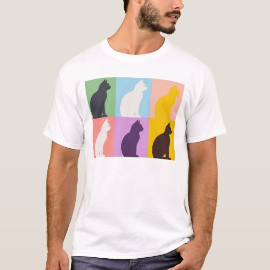 T-shirt Cat silhouette colorful (Devant)